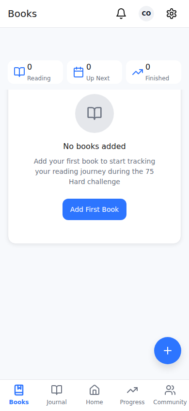 Books after - with Add First Book CTA